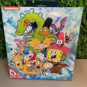 Nickelodeon 15 Days Of Socks Men's Shoe Sizes 6-12  NEW